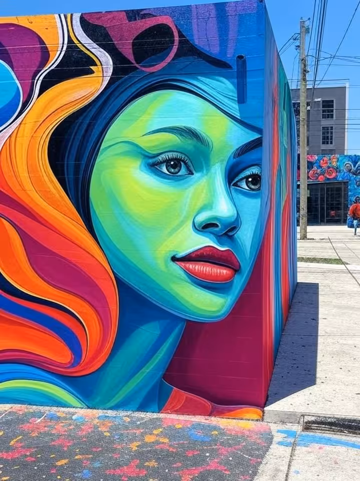 Arte urbano en los famosos muros de Wynwood en Miami