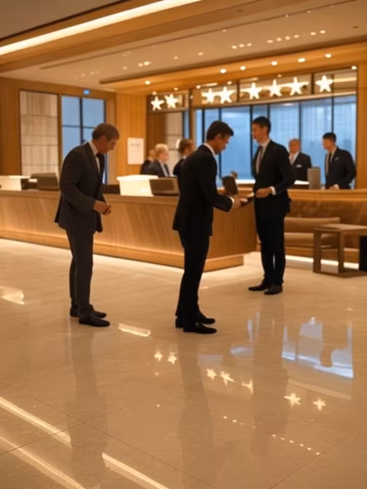 Lobby de hotel de lujo en Londres, espacio ideal para encuentros discretos