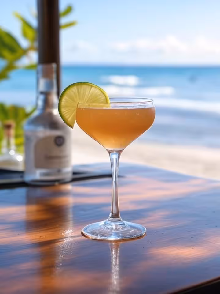 Daiquiri clásico con lima fresca en ambiente caribeño