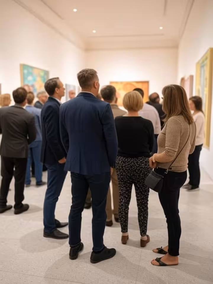 Experiencia cultural en inauguración de galería de arte como alternativa al lujo material